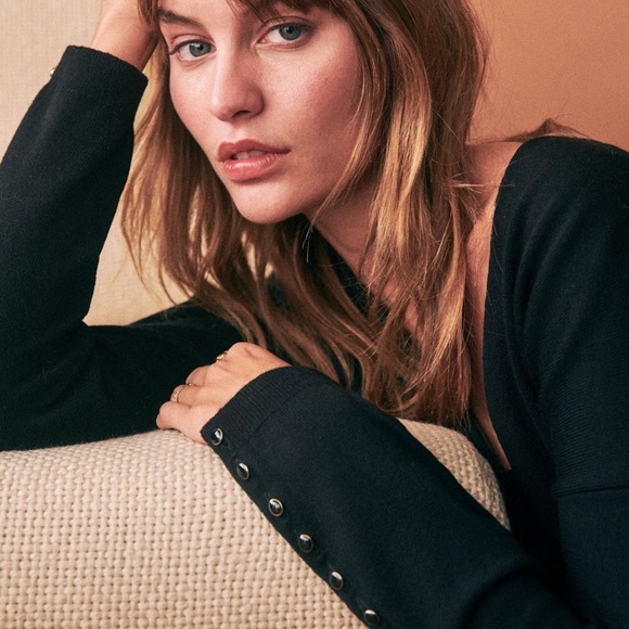 Sezane Amedee Pull in Black XS - Merino Wool - Picture 2 of 9